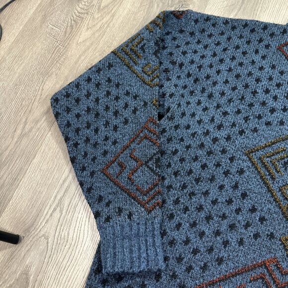 Vintage Penn's Landing Wool Blend Sweater Mens Size XL Geometric Knit Grandpa - Picture 3 of 8